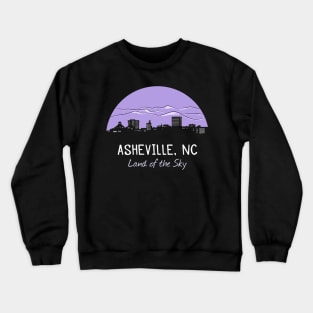 Asheville Cityscape Mountains - Land of the Sky - Purple 07 Crewneck Sweatshirt